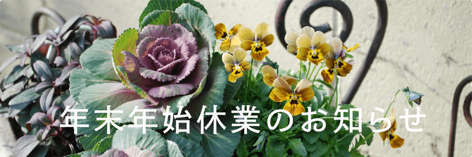 年末年始休業のお知らせ