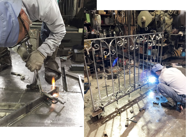 アイアン手すりのお店「はな工房」の特徴：ベテラン鉄職人が製作を担当